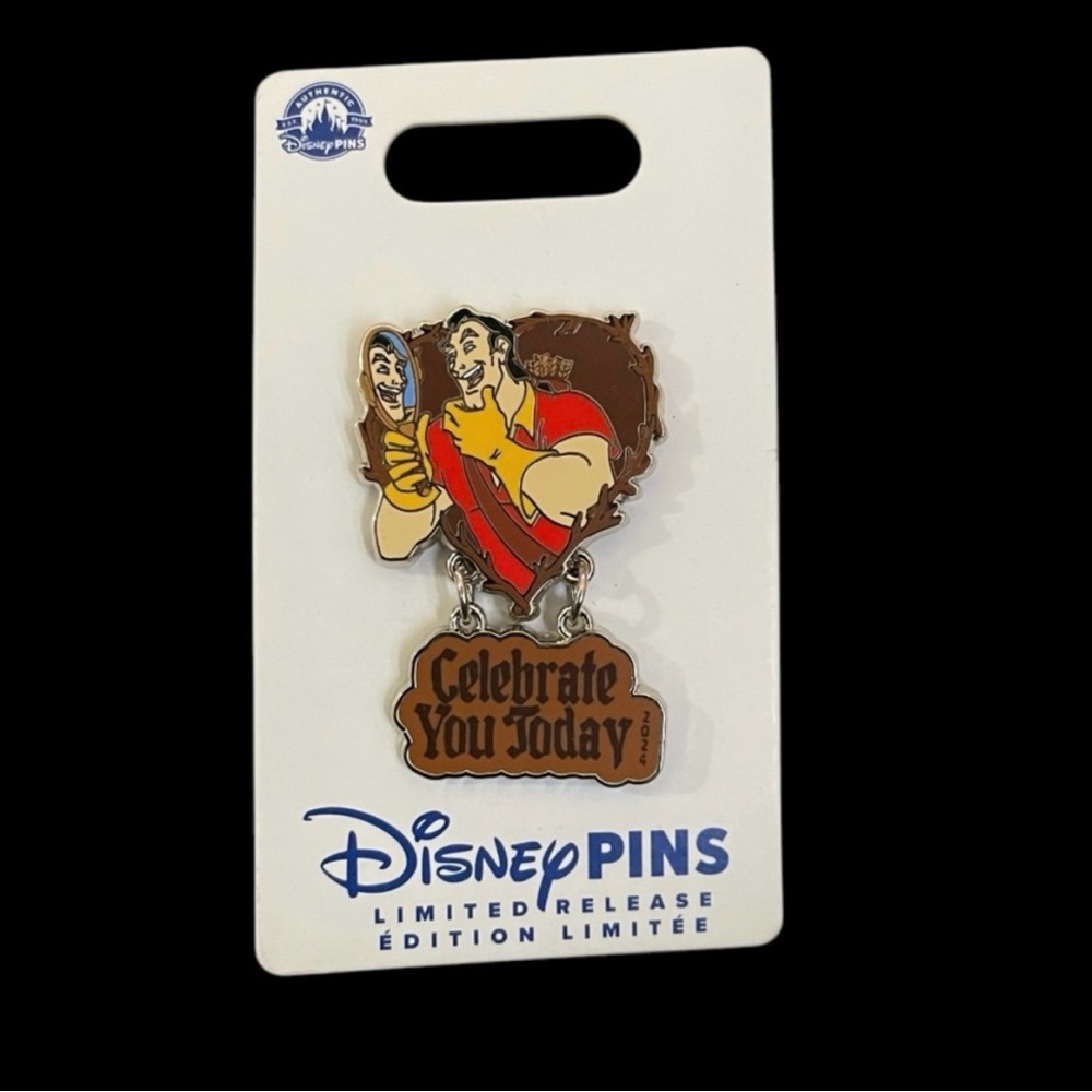 Disney Parks Pin Trading BATB Gaston Celebrate You Dangle Limited Release Pin